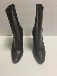 Cole Haan schwarze halbhohe Kalbsleder/Wildleder Stiefel mit Schnalle Größe 7 - Bild 1 von 11