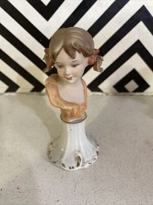 Lovely Vintage CAPODIMONTE Miniature Bust Of A Girl - Picture 1 of 8