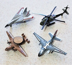 Vintage Diecast Airplanes Military Planes Fighter Jet Helicopter Zylmex - Picture 1 of 12