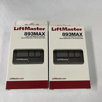 OEM QTY 2PK LIFTMASTER 893MAX 3 BUTTON REMOTE CONTROL - Image 1 of 3