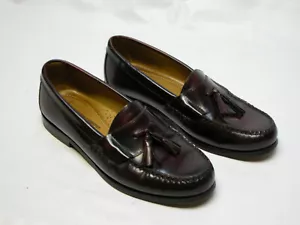 Johnston & Murphy Pre-Flexed Red Brown Genuine Leather Tassel loafers Men Sz 9 M - Picture 1 of 10