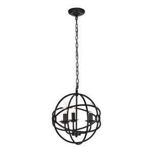 Living District Octavia 3-Light Transitional Metal Pendant in Dark Brown - Picture 1 of 3