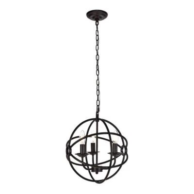 Living District Octavia 3-Light Transitional Metal Pendant in Dark Brown — 第 1/3 张图片