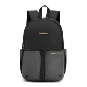 Waterproof Black Nylon Backpack Lightweight Multi-Compartment Travel School Bag - Picture 1 of 5