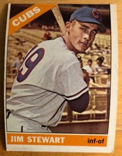 1966 Topps Jim Stewart Baseball Card #63 Cubs Infield-Outfield Low-Grade Poor