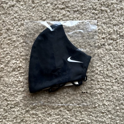 Nike Face Mask ADULT UNISEX Size M Medium Black with beaded adjustment strap - Image 1 of 3