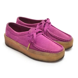Ladies Clarks Original Wallabee Cup Oxford 36 / 6 Rose Pink Suede 2 Eyelet Shoes - Picture 1 of 8