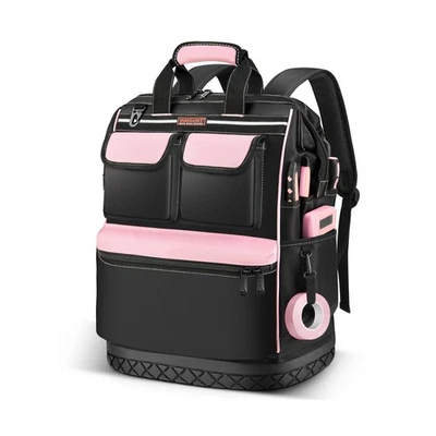 LOKASS Bolsa de Herramientas Rosa para Mujer, Mochila de Herramientas Amplia con Doble Apertura M... Foto 1 de 4