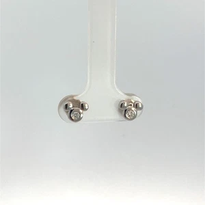 14k Gold Diamond Mickey Mouse Stud Earrings - Picture 1 of 4