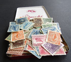 NEWFOUNDLAND - RAW & ORIGINAL COLLECTION OF VINTAGE STAMPS IN OLD TIN - 300+