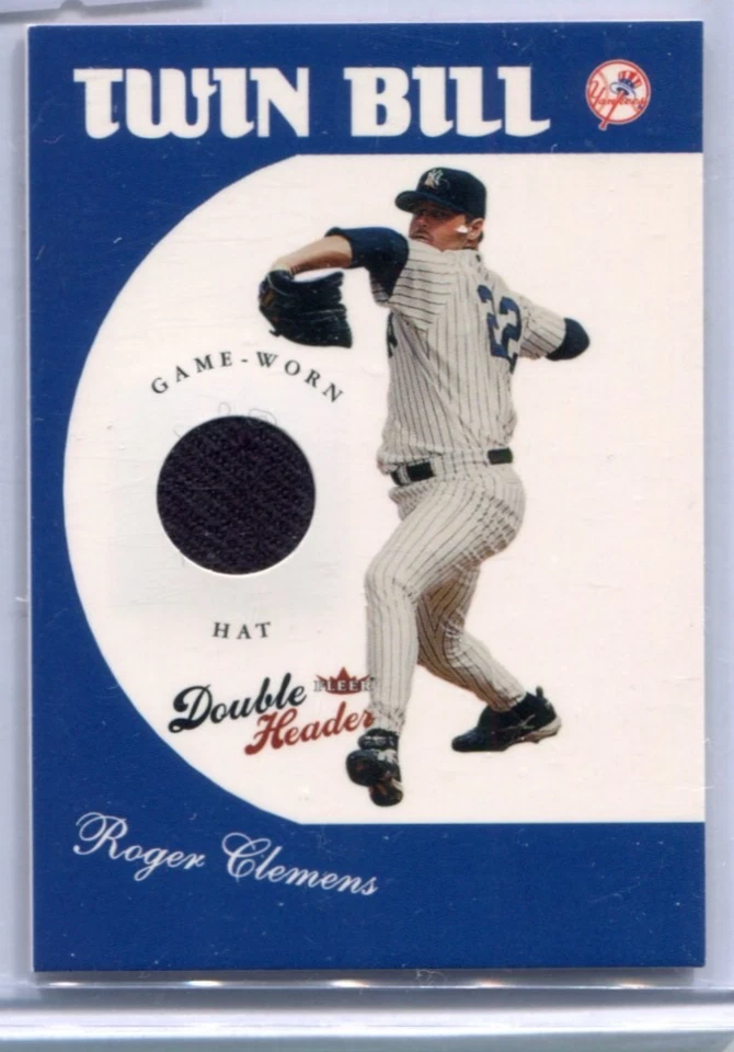 2003 Fleer Double Header - ROGER CLEMENS - Game Worn Hat - NEW YORK YANKEES - Image 1 of 1