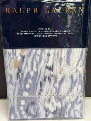 Ralph Lauren LORELAI Almohada Estándar Sham Periwinkle Azul Acuarela Algodón $145 Foto 1 de 4