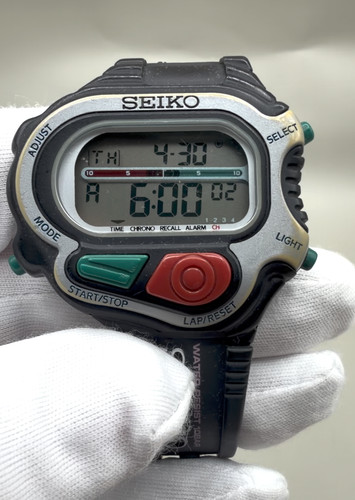 Seiko 7T62-0EP0 Chronograph 38.5mm White Dial Blue Hands Box
