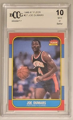 Baloncesto Fleer 1986-87 #27 Joe Dumars pistones BGS/BCCG 10 como nuevo o mejor Foto 1 de 2
