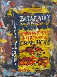 Zatarain’s Crab Boil – Cajun Food Art, Impressionist Acrylic 12x9, Signed Canvas - Picture 1 of 10
