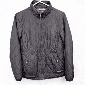 Giacca Eddie Bauer donna piccola nera trapuntata full zip cappotto leggero outdoor - Foto 1 di 10