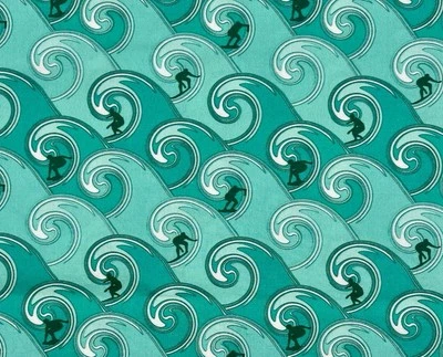 Surfers Cotton Fabric By Spoonflower 34” x 27” - Image 1 of 2