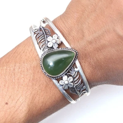 Vassolite Gemstone Antique Jewelry Cuff Bracelets 7''Adjustable - Image 1 of 4