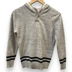 Sudadera con Capucha Cat & Jack Boys M 8/10 Abotonada L/S Gris Negro Rayas NUEVO - Imagen 1 de 5