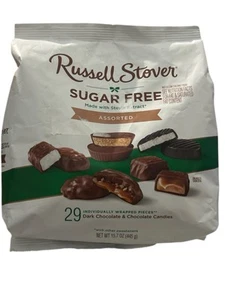 Russell Stover Caramelo Chocolates Surtido Sin Azúcar 15.7 OZ Bolsa - Imagen 1 de 3