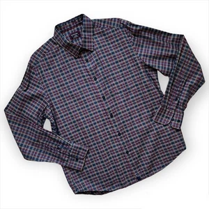Untuckit Walker Road Navy Red Green Plaid Long Sleeve Button Down Shirt Large - Picture 1 of 6