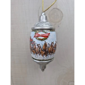 Budweiser 2010 Holiday Ornament Anheuser Busch Collection Ceramic Stein Horses - Picture 1 of 5