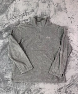 Vintage The North Face 1/4 Zip Fleece Pullover Men’s L Gray Embroidered Logo - Picture 1 of 9