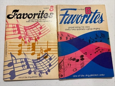 Lote de 2 folletos de canciones evangélicas de "favoritos" #6 1966 y #8 1975 Foto 1 de 4