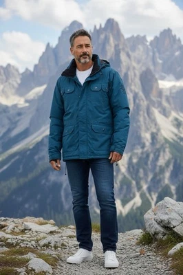 Chaqueta grande de esquí/snowboard Special Blend para hombre, primera silla/última llamada, verde azulado Foto 1 de 4