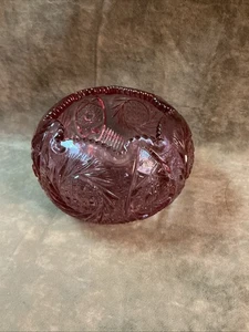 Circa 1980s Fenton Art glass dusty rose Hobstar Pattern Rose Bowl Vase - Picture 1 of 4