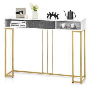 Console Entryway Hallway Table Gold Narrow Long Sofa Table for Living Room - Picture 1 of 10