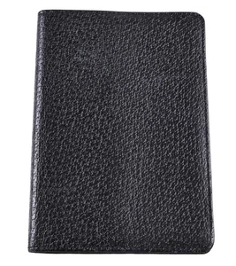 Levenger Black Pebble Grain Leather Travel Wallet Passport Tickets Bifold - Picture 1 of 5