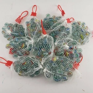 New Cat's Eye Glass Marbles 200 16mm & 10 Shooters 22mm Set Taiwan Vintage Toy - Picture 1 of 6