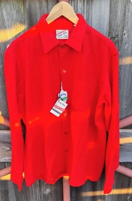 Camisa de lana lavable vintage Deadstock Scot-Aire Congress Wool Maine Guide LG Foto 1 de 4