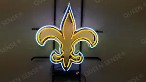 New Orleans Saints Neon Sign Light Lamp With HD Vivid Printing Bar Cave 19"x15" - Picture 1 of 6