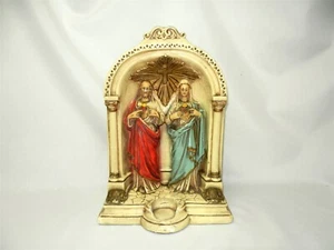 VTG MTA 515 3D Sacred Heart Mary & Jesus Alcoved Statue Chalkware 15"x10.5" T710 - Picture 1 of 15