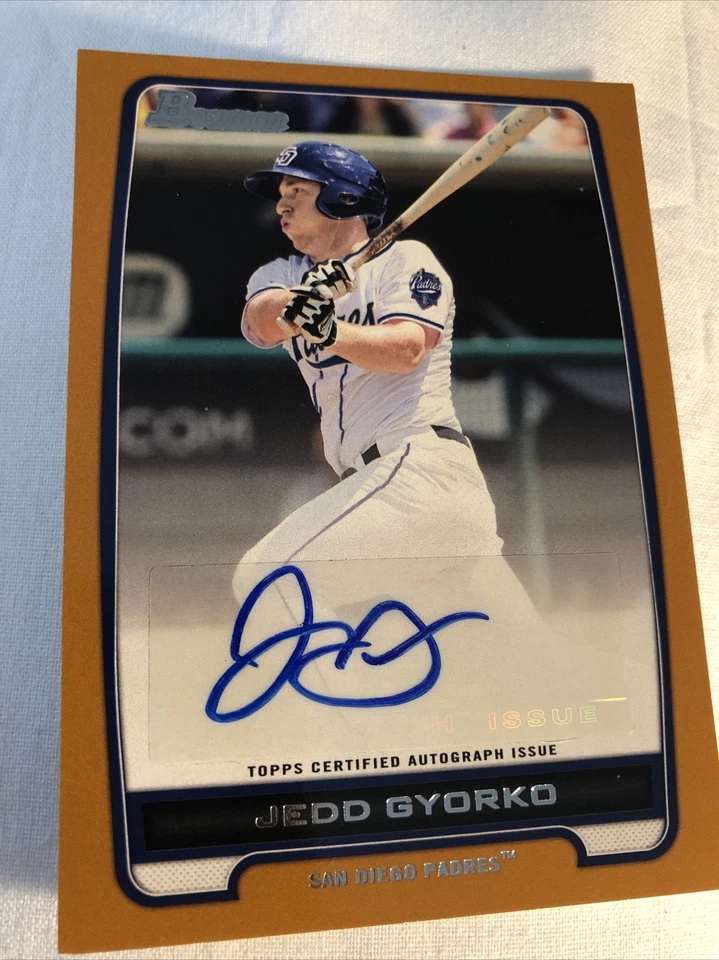 Jess Gyarko 2012  Bowman Orange AUTO #BPA-JG San Diego Padres #/250 - Image 1 of 3