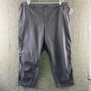Old Navy Pants Womens Plus 3X Gray Chinos Elastic Waist Casual Outdoors NWT - Picture 1 of 10