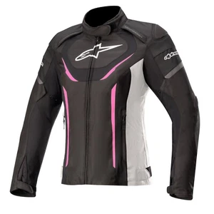 CHAQUETA DE CUERO ALPINESTARS MUJER SEÑORA STELLA JAWS V3 NEGRO BLANCO ROSA - Imagen 1 de 2