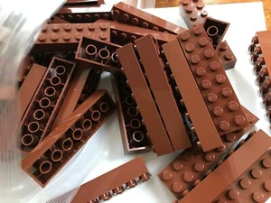 LEGO-NEW-#3007-REDDISH BROWN- BRICK- 2 X 8 -10 PIECES - Picture 1 of 1
