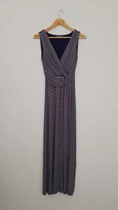 Maxi Vestido Jacqui.e Damas Azul Blanco Elástico Tejido Mezcla Viscosa Talla XS - Imagen 1 de 8