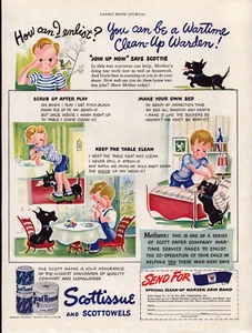 Scott Tissue & Paper Towels WWII Clean-Up Warden Boy PA Vintage Print Ad 1942 - Bild 1 von 4