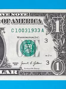 October 3, 1933 / 10 March 1933 : C 10031933 A BIRTHDAY Note $1 One Dollar Bill - Picture 1 of 3