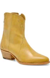 FREE PEOPLE NEW FRONTIER WESTERN BOOTIE BOOTS LIGHT TAN LEATHER SIZE 10US/ 40EU - Picture 1 of 13