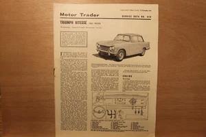 Original TRIUMPH VITESSE (1963) Motor Trader Service Data No. 419 - Picture 1 of 1