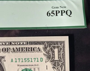 $1 2003 Radar Fancy Serial Number A 1755171 D One Dollar FRN PCGS Currency65PPQ - Picture 1 of 5
