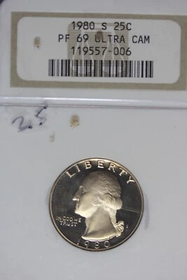 1980 S- NGC PF69 ULTRA CAM WASHINGTON QUARTER #B46207 - Image 1 of 2