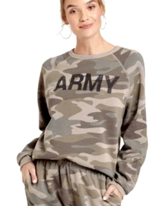 US ARMY FLEECE GREEN CAMOUFLAGE SWEATSHIRT WOMEN'S SIZE XL NEW WITH TAGS - Picture 1 of 3