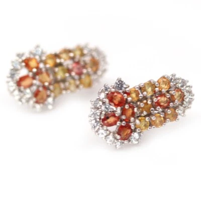 SHOLA Orecchini In Smeraldo Naturale Multicolore In Argento Sterling E484 - Immagine 1 di 4