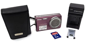 Nikon Coolpix S550 10.0MP 5x Optical Zoom CCD Digital Camera (Plum) - Bundle - Picture 1 of 15